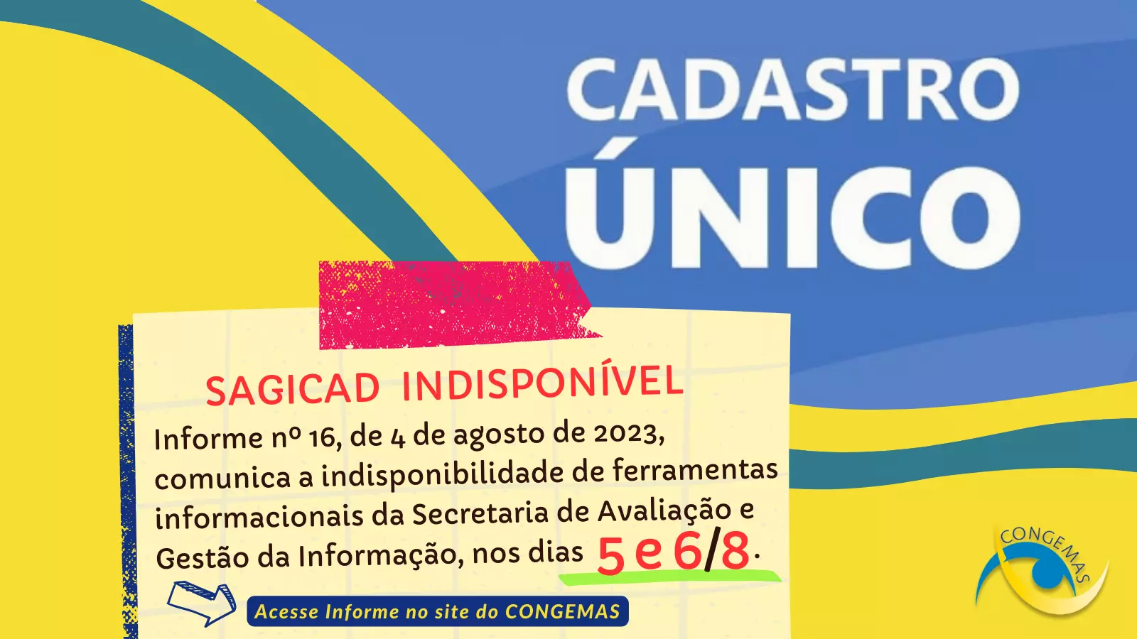 Ferramentas da SAGICAD indisponíveis nos dias 5 e 6 de agosto